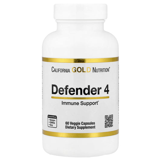California Gold Nutrition, Defender 4, with Vitamin C, Vitamin D, Zinc & Selenium, 60 Veggie Capsules