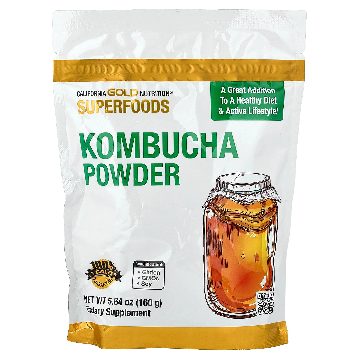 California Gold Nutrition, Superfoods, Kombucha Powder, Unflavored, 5.64 oz (160 g)