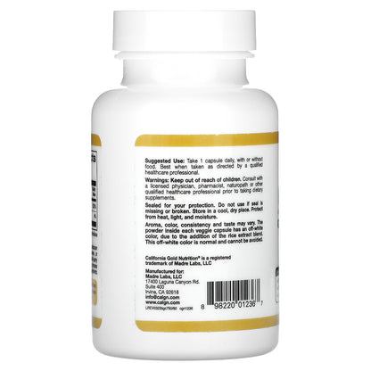 California Gold Nutrition, Buffered Gold C®, GOLD Standard Sodium Ascorbate (Vitamin C), 60 Veggie Capsules