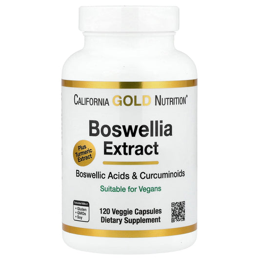 California Gold Nutrition, Boswellia Extract, Turmeric Curcumin Complex with Turmeric Extract and Turmeric Powder, 120 Veggie Capsules