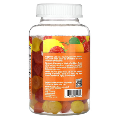 California Gold Nutrition, Vitamin D3 Gummies, Lemon, Orange, & Strawberry, 50 mcg (2,000 IU), 90 Gummies (25 mcg (1,000 IU per Gummy))