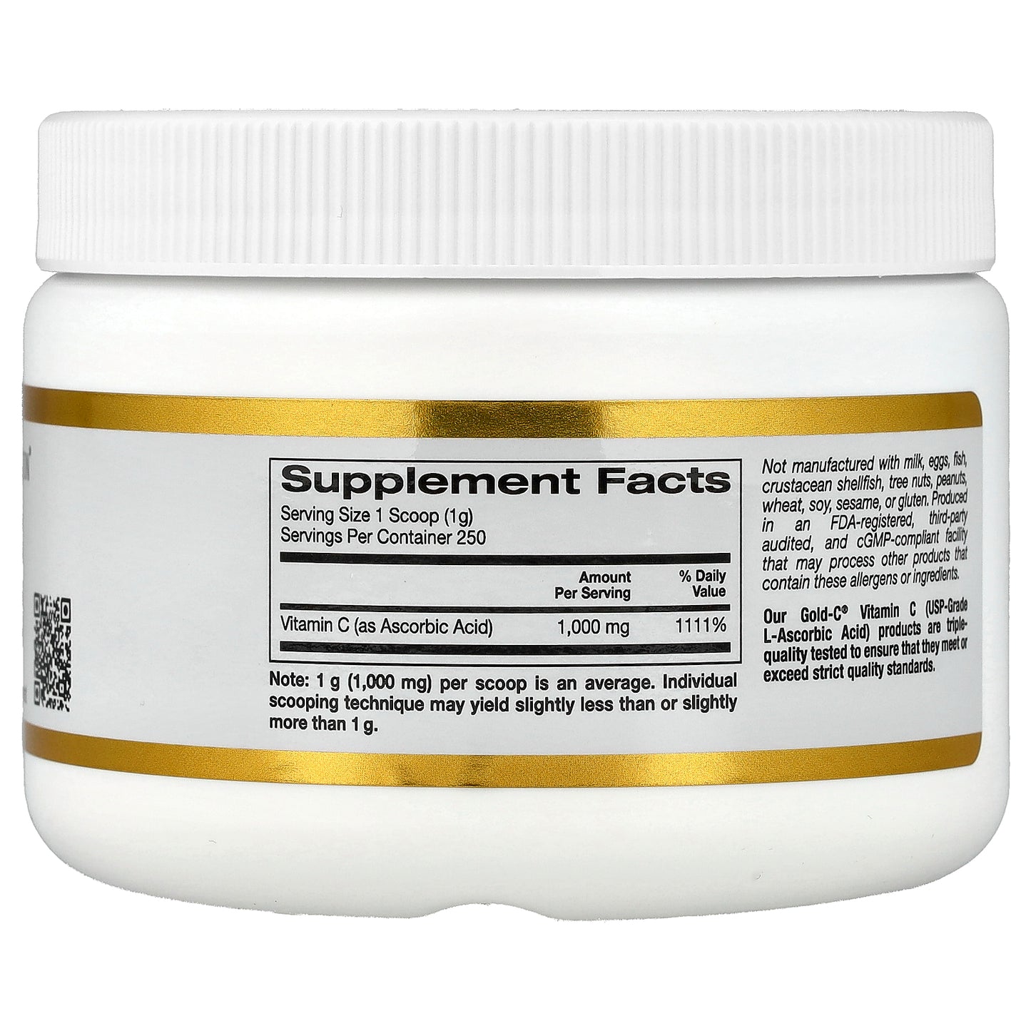 California Gold Nutrition, Gold C® Powder, USP Grade Vitamin C, 1,000 mg, 8.81 oz (250 g)