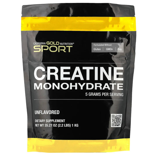 California Gold Nutrition, Sport, Pure Creatine Monohydrate, Unflavored, 2.2 lbs (1 kg)