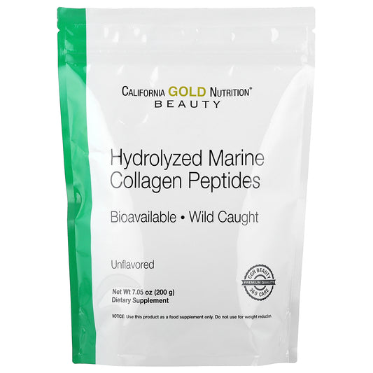 California Gold Nutrition, Hydrolyzed Marine Collagen Peptides, Unflavored,  7.05 oz (200 g)