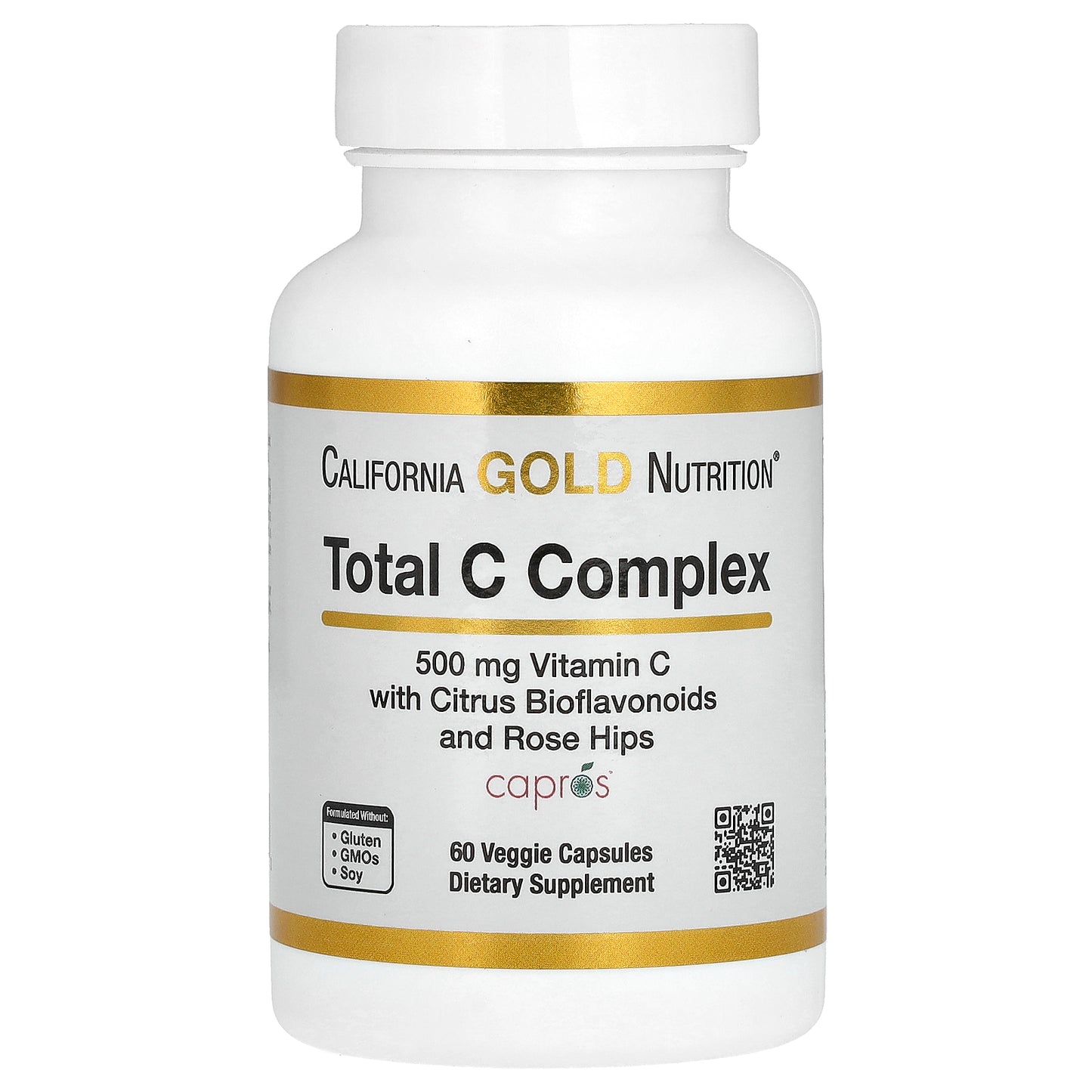 California Gold Nutrition, Total C Complex with Ascorbic Acid, Amla Extract, Citrus Bioflavonoids & Rose Hip Extract, 500 mg, 60 Veggie Capsules