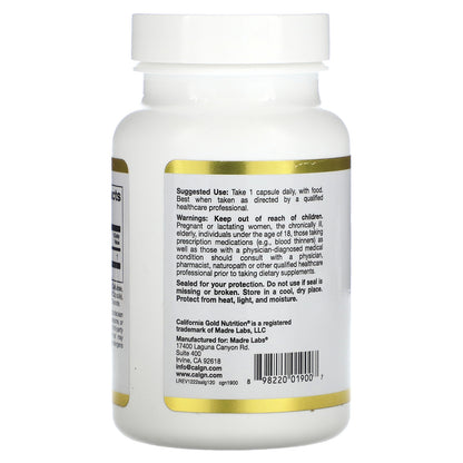 California Gold Nutrition, S-Acetyl L-Glutathione, 100 mg, 120 Veggie Capsules