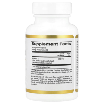 California Gold Nutrition, Huperzine A, 250 mcg , 90 Veggie Capsules