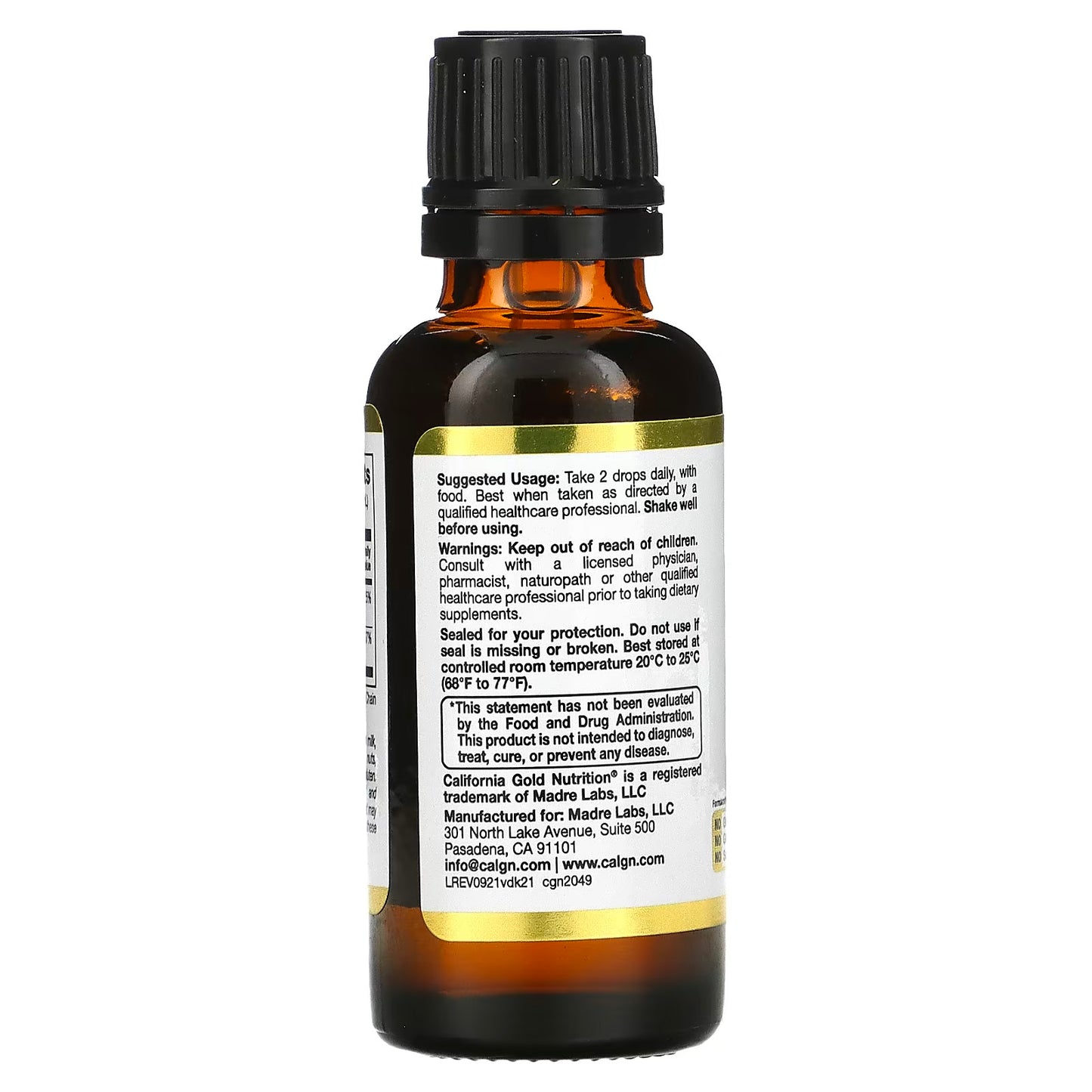 California Gold Nutrition, Vitamin D3 + K2 as MK4, 25 mcg (1,000 IU), 1 fl oz (30 ml)