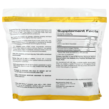 California Gold Nutrition, CollagenUP®, Hydrolyzed Marine Collagen Peptides with Hyaluronic Acid and Vitamin C, Unflavored, 2.2 lb (1 kg)