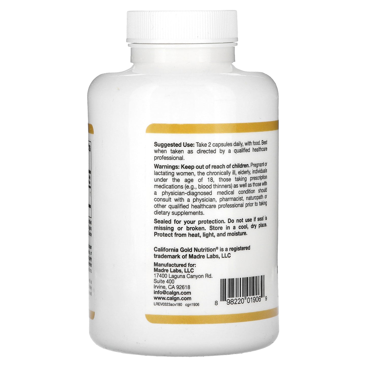 California Gold Nutrition, Apple Cider Vinegar, 180 Veggie Capsules (450 mg per Capsule)