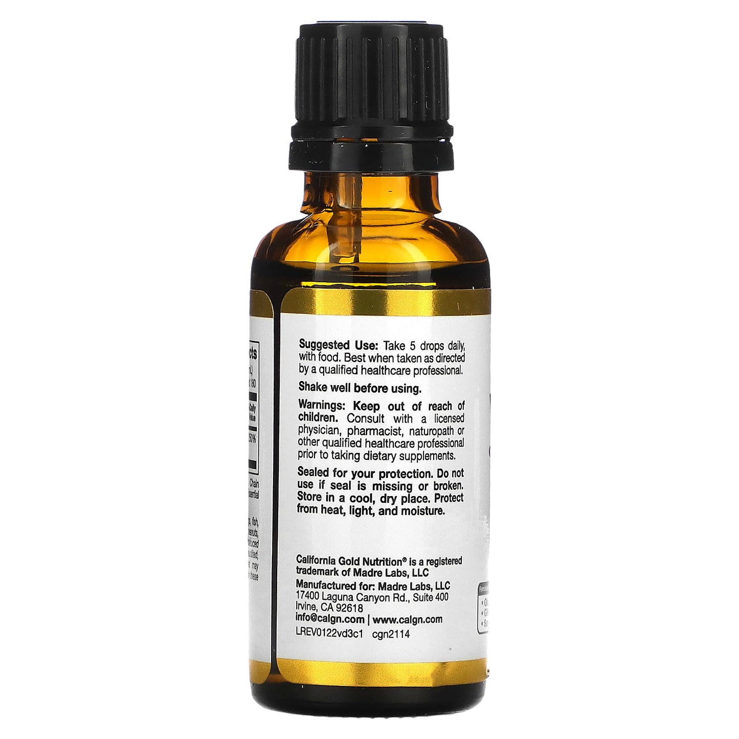 California Gold Nutrition, Vitamin D3, Citrus, 50 mcg (2,000 IU), 1 fl oz (30 ml)