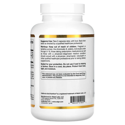 California Gold Nutrition, Magnesium Bisglycinate Chelate, Albion TRAACS®, 240 Veggie Capsules (100 mg per Capsule)