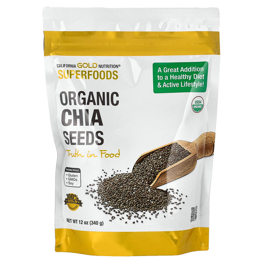 California Gold Nutrition, Superfoods, Organic Chia Seeds, 12 oz (340 g)