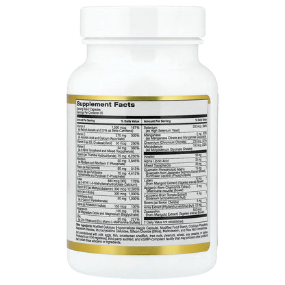 California Gold Nutrition, Multivitamin and Mineral with Methyl B12, Vitamin C, L-MethylFolate and Quercetin, Two-A-Day, 60 Veggie Capsules