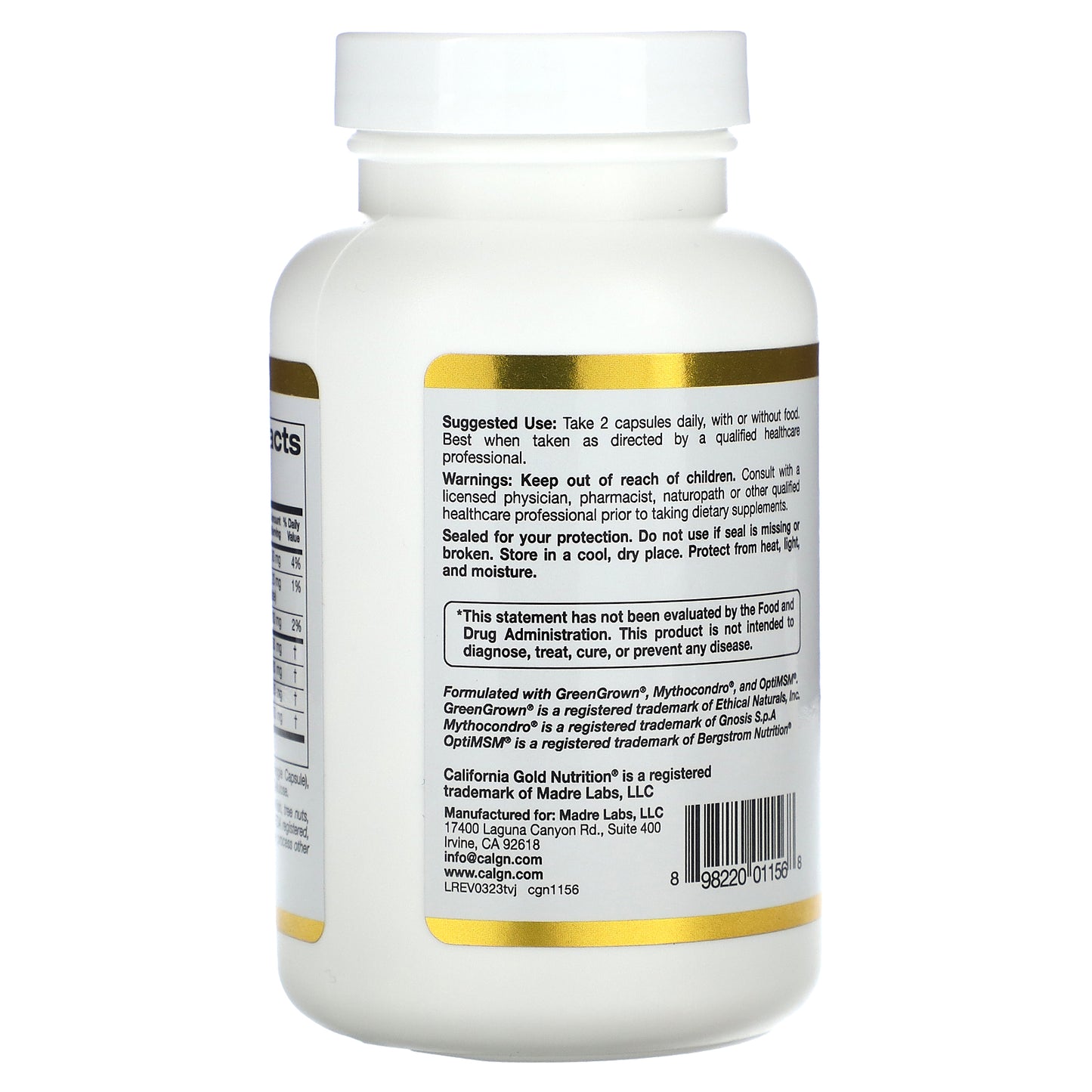 California Gold Nutrition, Total Veggie Joint Support Formula with Glucosamine, Chondroitin, MSM, and Hyaluronic Acid, 90 Veggie Capsules